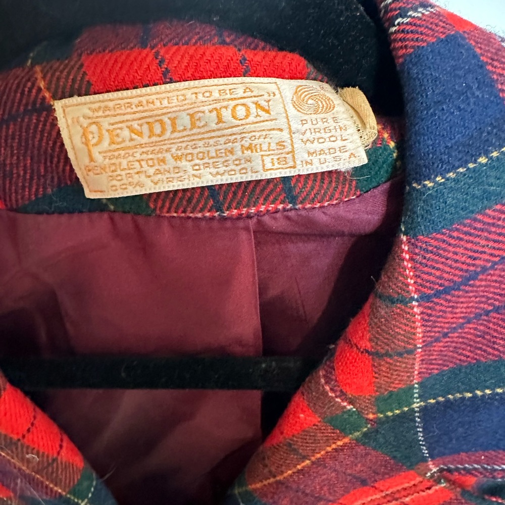 Pendleton Plaid Blazer Wool Red - image 5